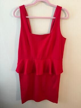 Vivienne Tam Red Peplum Dress Size Large